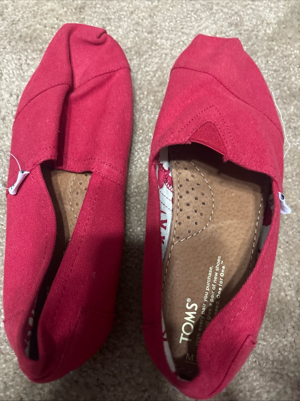 Toms Women's Classic Canvas Slip-Ons in Red